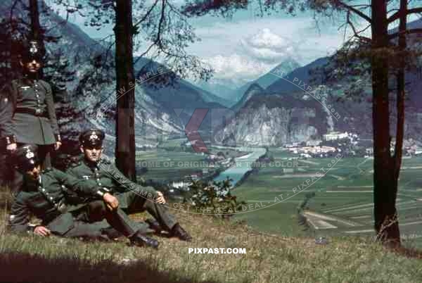 3 mountain troopers in Landeck, Austria 1941