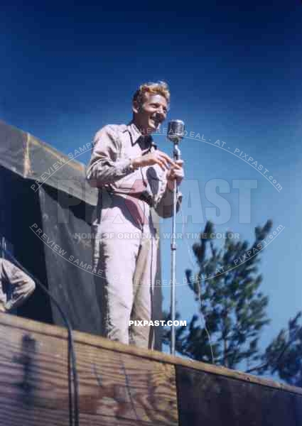 Actor and comedian Danny Kaye in Okinawa, Japan 1946