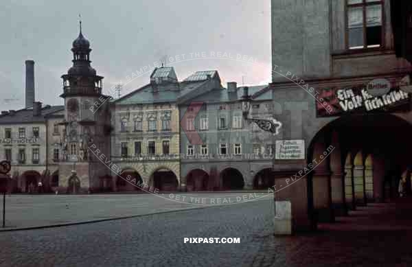 Arnau market place, Czechoslovakia 1941