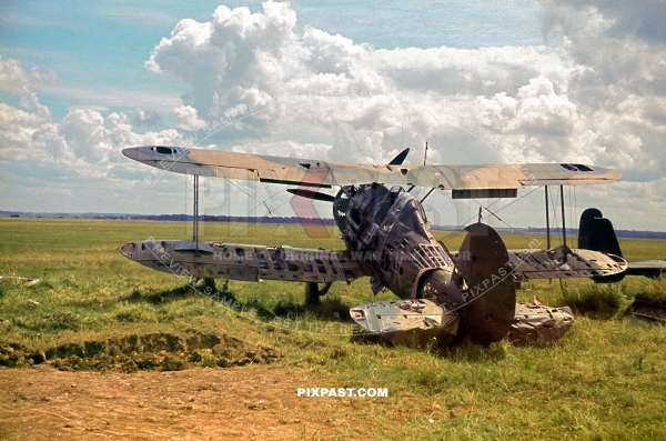 BEF RAF Westland Lysander. Captured / Destroyed French air force fighter plane. Abbeville France June 1940