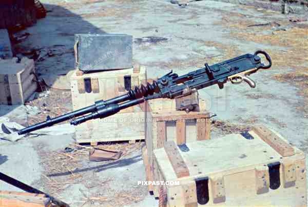 Captured French Hotchkiss Mle 1914 medium machine gun. France 1940.