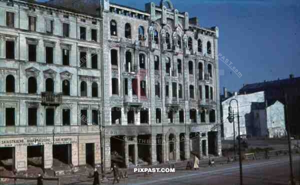 destroyed buildings in Riga, Latvia 1943