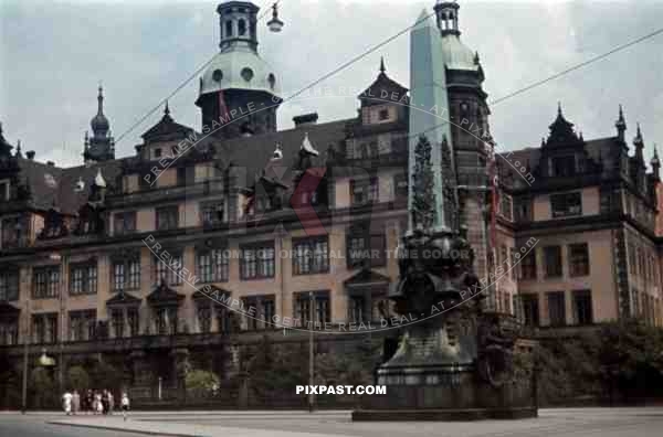Dresden castle and Wettin-Obelisk, Germany 1939