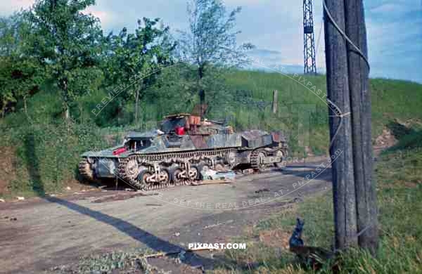 France 1940, Captured French  TRC LOrraine 37L Tractor Panzer Tank with ammunition trailer