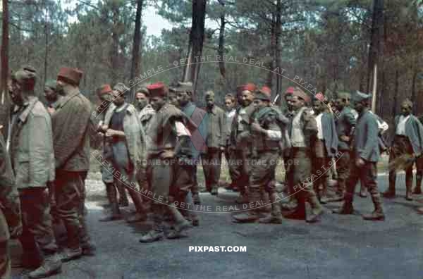 French  Moroccan colonial troops taken prisoner. POW. France 1940.