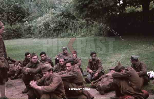 French army POW soldiers taken near Verdun France by the German Wehrmacht. Fall of France 1940