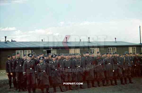 German Flak soldiers training in Barracks, Bad Saarow, Pieskow, Germany, 1939, roll call,