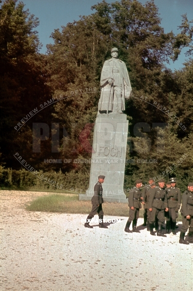 German soldiers visiting the Ferdinand Foch statue in Compiegne France June 1940