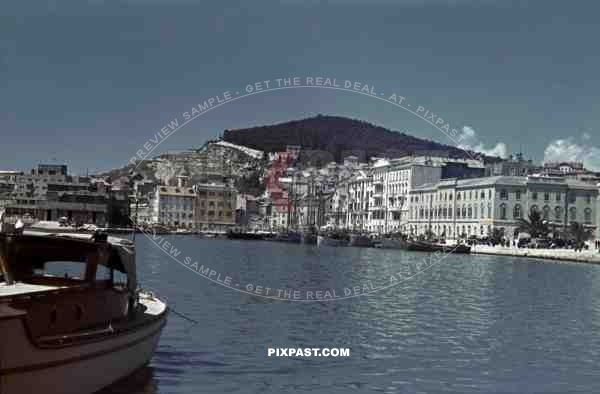 harbour in Split, Croatia 1941, Italian occupation. April 15th 1941.