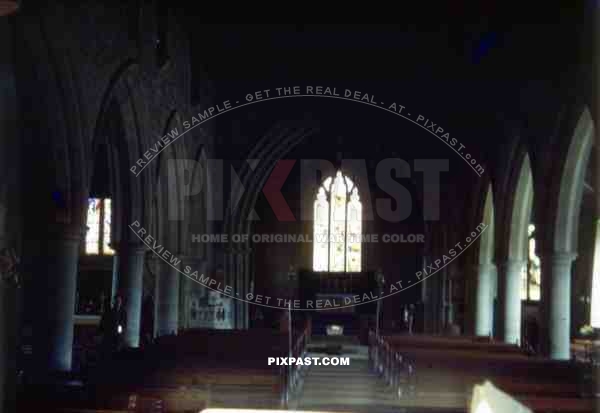 inside St. MaryÂ´s church in Cleobury, England ~1944