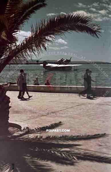Italian facist airforce Seaplane, harbour of Split, Croatia 1941. Italian occupation. April 15th 1941.