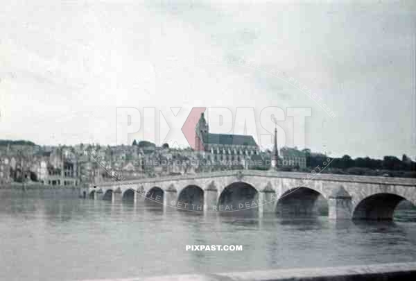 Jacques Gabriel bridge in Blois, France 1940