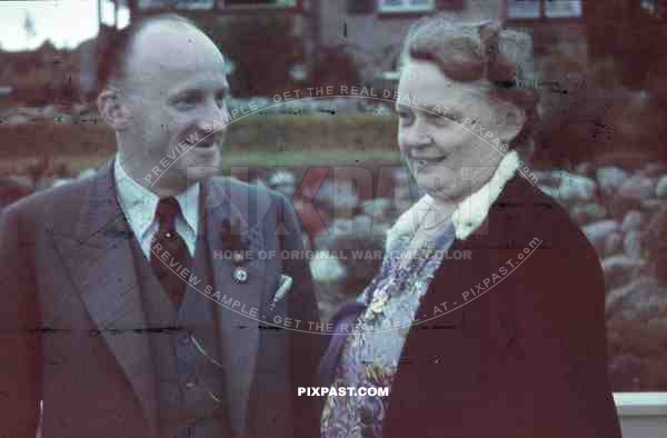 man and woman with party badge in ThÃ¼ringen, Germany 1940