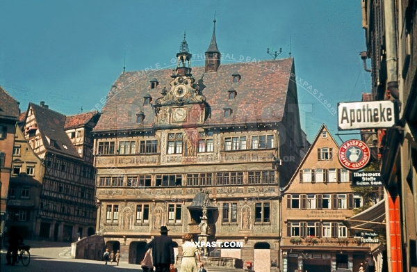 Market place and town hall of Tubingen Baden Wurttemberg Germany