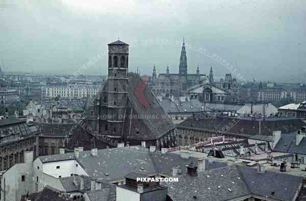 Minoritenkirche roof buildings Vienna WIEN austria 1940 Church