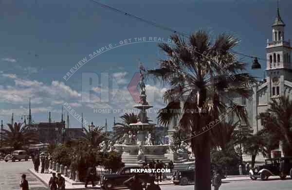 monastery and fountain in Split, Croatia 1941. Italian occupation. April 15th 1941.
