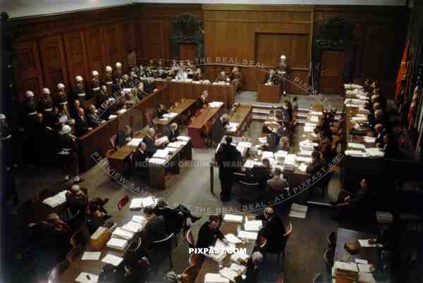 Nuremberg Trials 1945, Head Nazis being tried for War Crimes. Palace of Justice, Nuremberg.