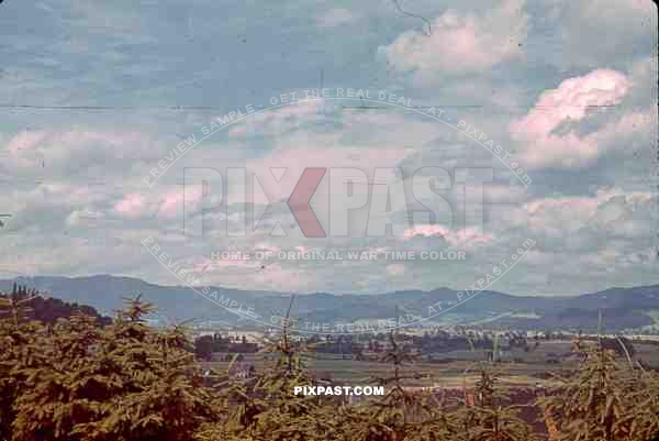 Outside Freiburg Germany town 1939 american tourist landscape country mountains forest