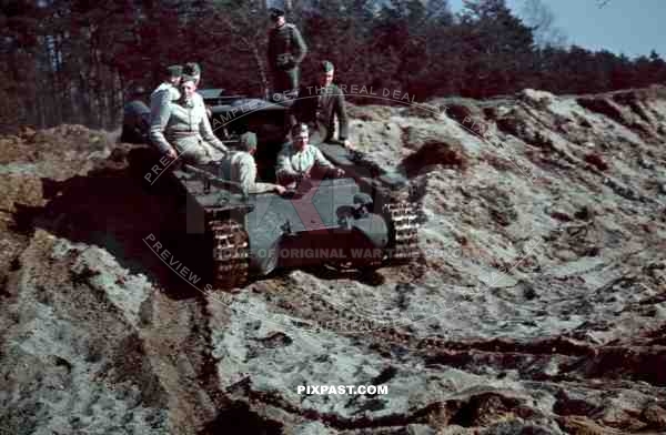 Panzerkampfwagen I, Panzer 1 Tank, turretless training model. Wehrmacht training ground. Germany. 1940. School.