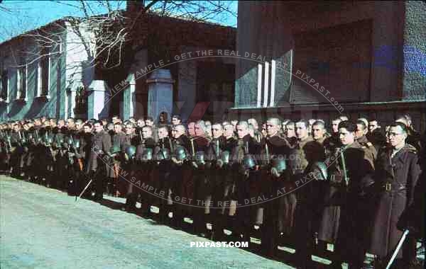 parade of Romanian soldiers, Romania 1942