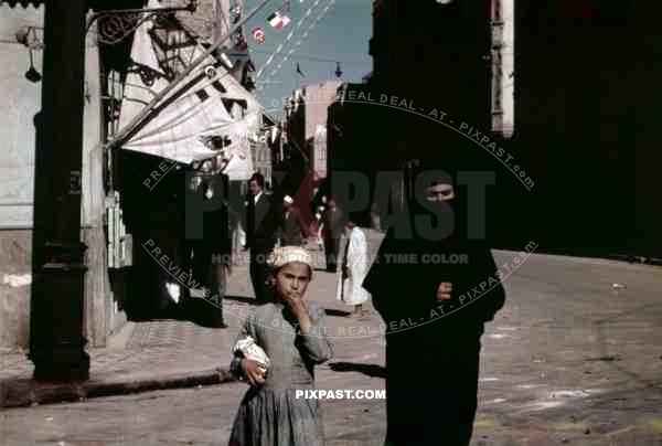 People on the street in Alexandria, Egypt 1939