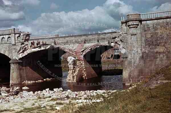 Repair of a bombed bridge in Munster Gelmer, Germany 1940