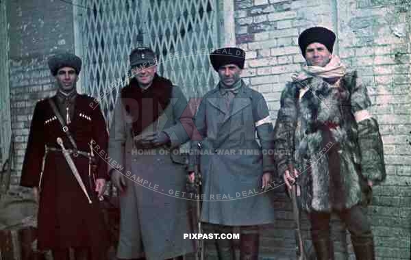 russian volunteer cossacks POA camera sword traditional uniform kar98 Ukraine 1943