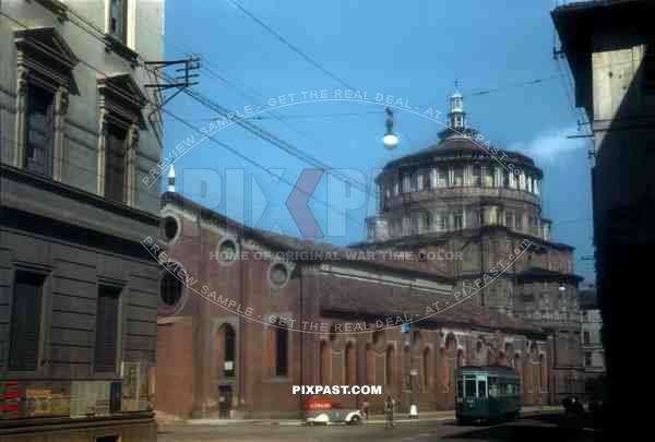 Santa Maria delle Grazie Church, Milan Italy 1945.