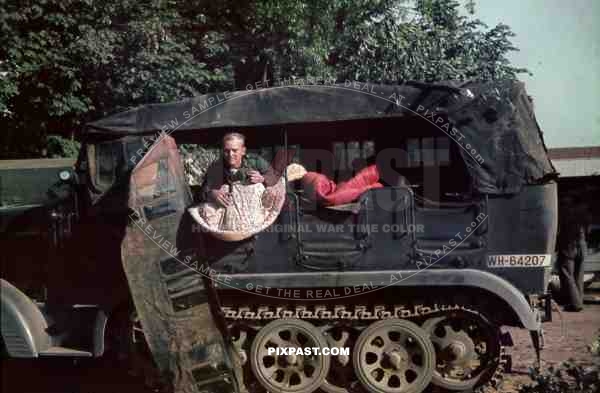 SdKfz. 6 heavy halftrack used for sleeping in Russian summer 1941, 4th Panzer Division. License Plate: WH-64207