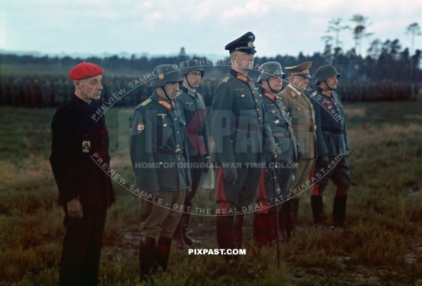 Spanish Wehrmacht General Agustin Munoz Grandes in Grafenwohr Bavaria Germany 1942. Blue Division Azul