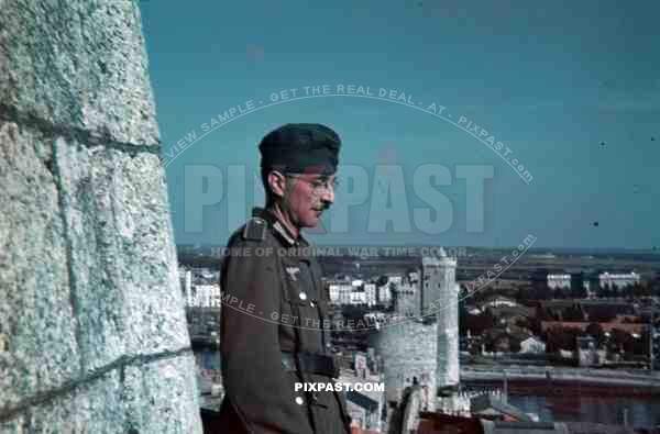 Special duties german soldier castle Tower of the Latern La Rochelle France summer 1940