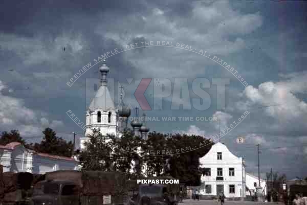 St. Nicholas church in Postavy, Russia, Belarus ~ 1943