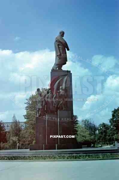 Taras Shevchenko monument in Kharkiv Kharkov, Ukraine 1941