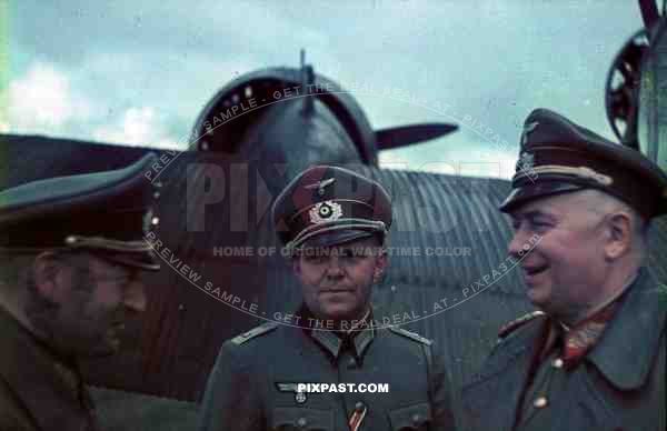 Ukraine 1941 German Wehrmacht Generals fly to meet Hitler on Junkers Transport Plane. 9th Panzer Division