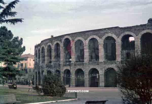 Verona Arena at the Piazza BrÃ , Italy 1942