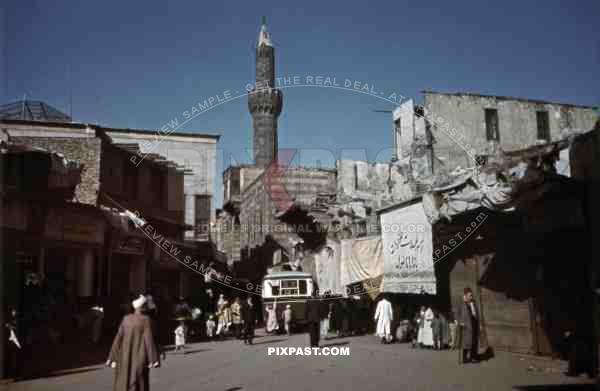 Busy street in Cairo, Egypt 1939