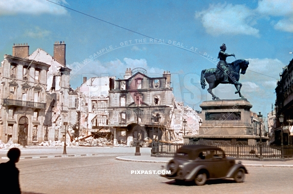 Equestrian Statue of Jeanne D Arc in Orleans, France. Place du Martroi. 20.6.1940