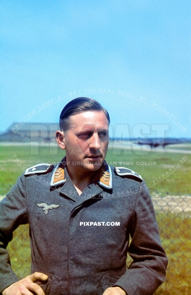 German Luftwaffe Feldwebel level NCO Funkmeister of the Signal troops Nachrichten in military airfield France 1940