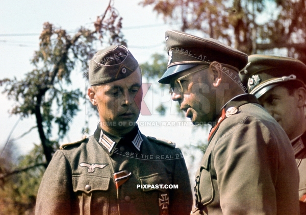 Germany army General Knights Cross Winner Erich Brandenberger inspecting the 8th Panzer Division. Russia 1942