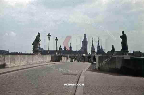 on the Mainbridge in WÃ¼rzburg, Germany ~1941